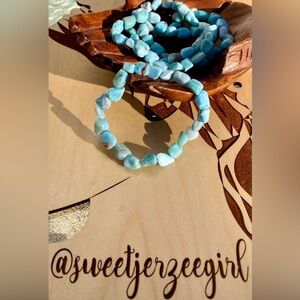 Blue Dominican  Larimar Atlantis Stone Tumbled Stone Bracelet